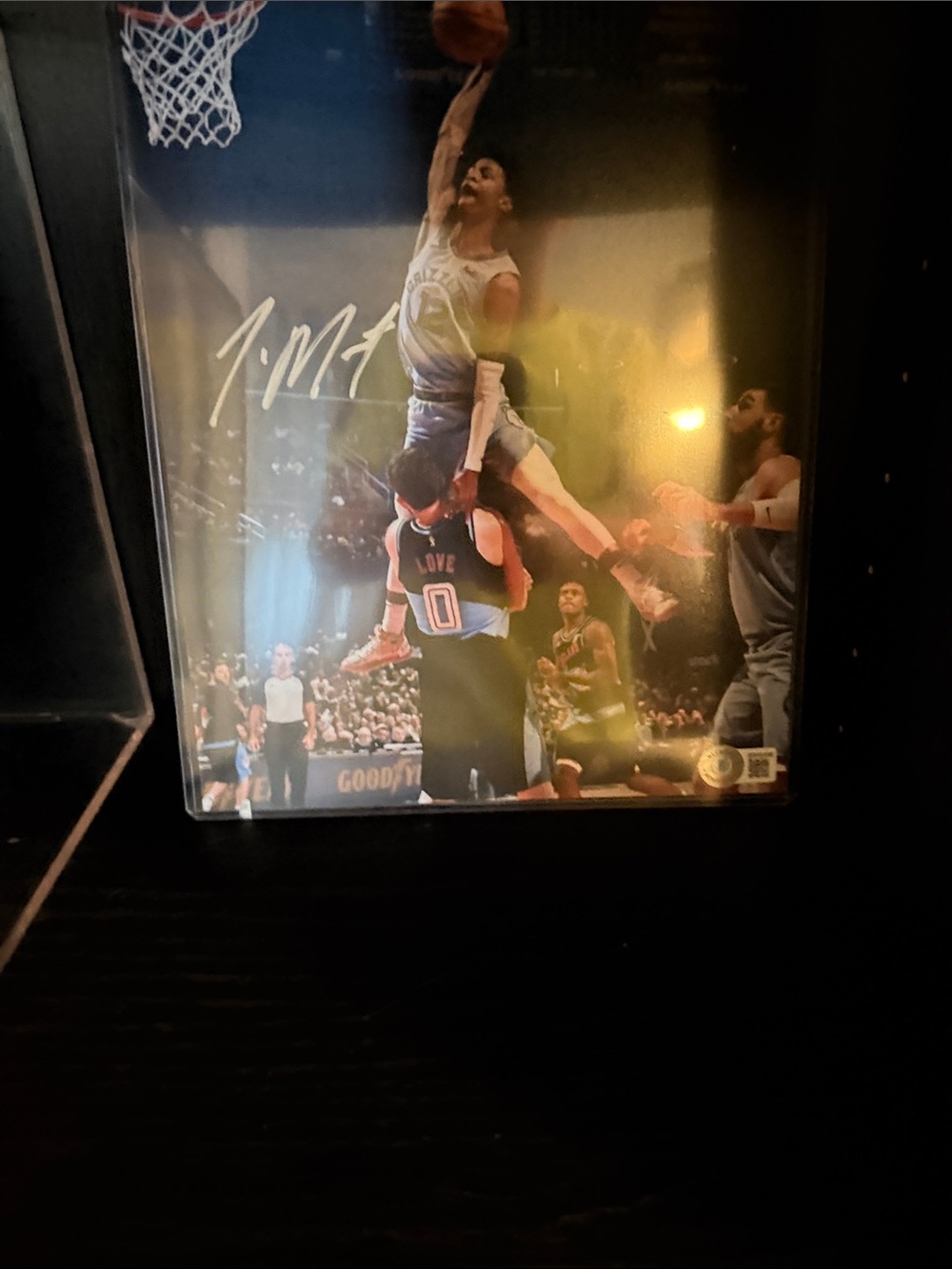 Autographed Basketball Action Print - Blue Accent
